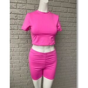 Skims Barbie Pink Top & Shorts Set Size M NWT